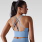 Georgia Cross Back Sports Bra: Medium support for versatile workouts. Crafted from a nylon/spandex blend for flexibility and style. Breathable design for cool workouts and quick-dry technology for on-the-go convenience. Elevate your workout confidence with the Georgia Sports Bra.