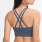 Rayna Sports Bra: Innovation, Style, and Performance Combined. Double Brushed Fabric with Mesh Panel for Maximum Breathability. Crafted from Breathable Nylon/Spandex Blend for Unbeatable Comfort and Flexibility. Stay Stylish, Stay Supported.