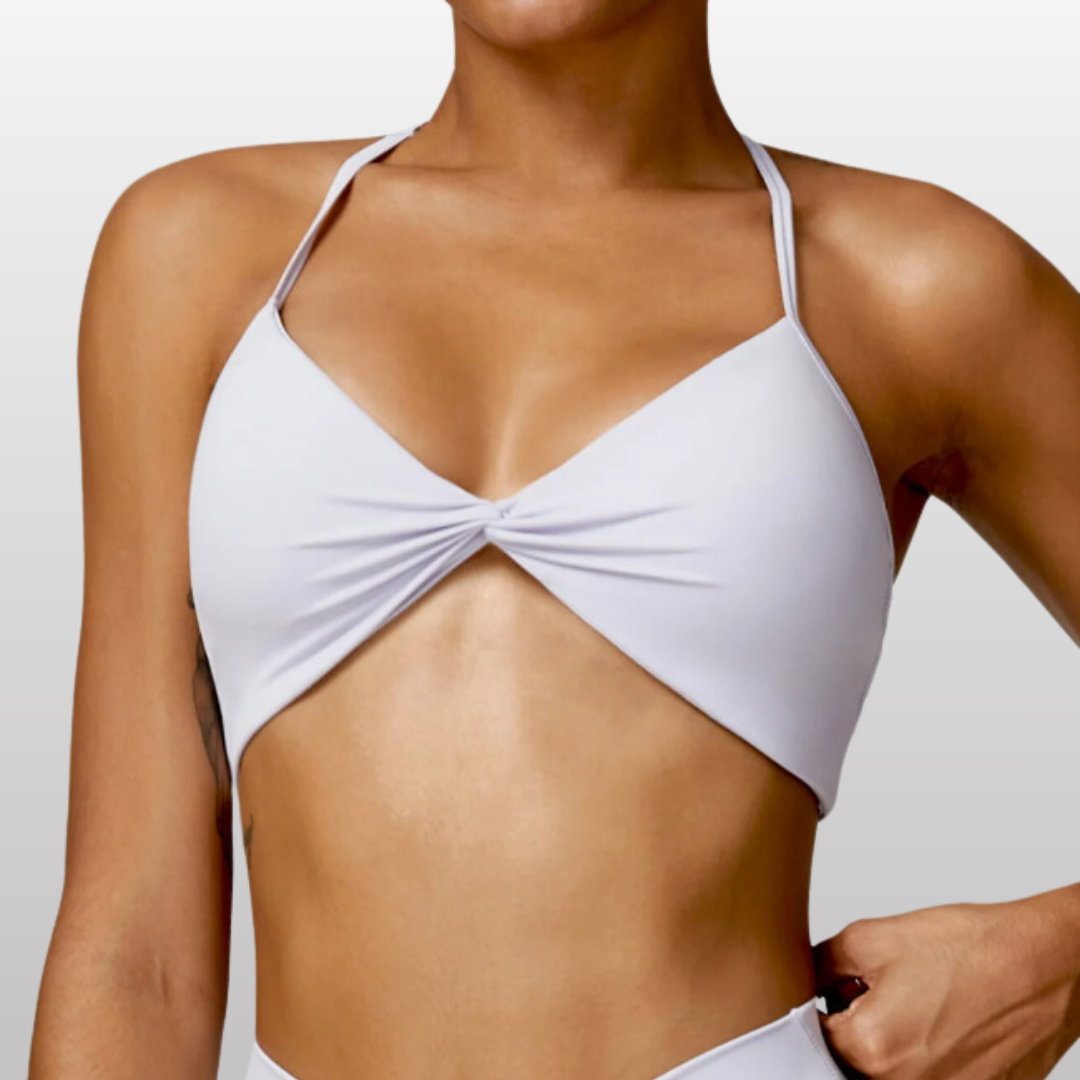 THE HEIDI HALTER NECK SPORTS BRA