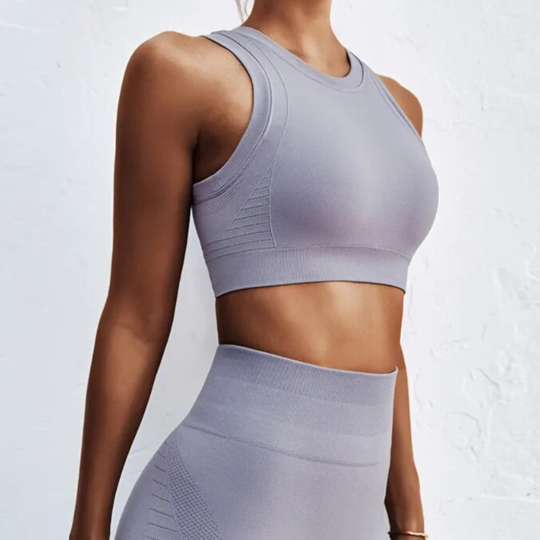 Thalia Sports Bra - Breathable, quick-dry spandex for staying fresh. Seamless design for comfortable support. Removable pads for customizable style and functionality. Elevate your workout with The Thalia Sports Bra.