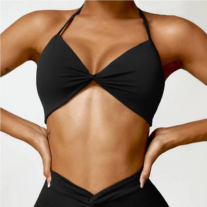 THE HEIDI HALTER NECK SPORTS BRA