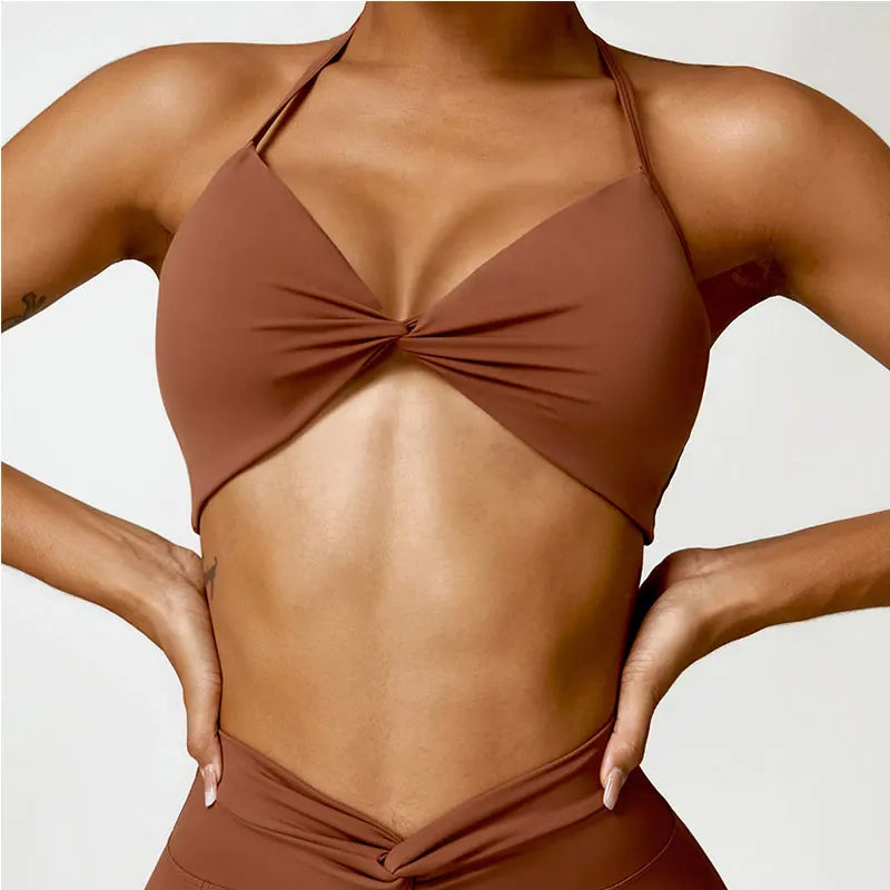 THE HEIDI HALTER NECK SPORTS BRA